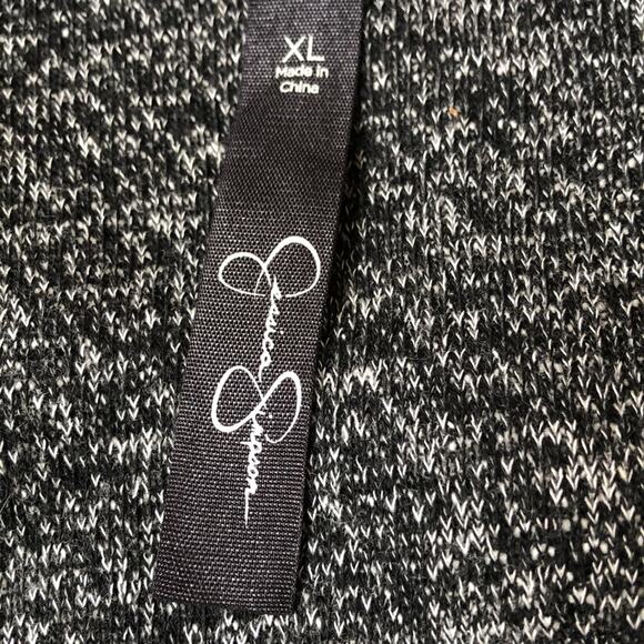 Jessica Simpson Danielle black space dyed crop top dolman sleeve size XL - Picture 9 of 10